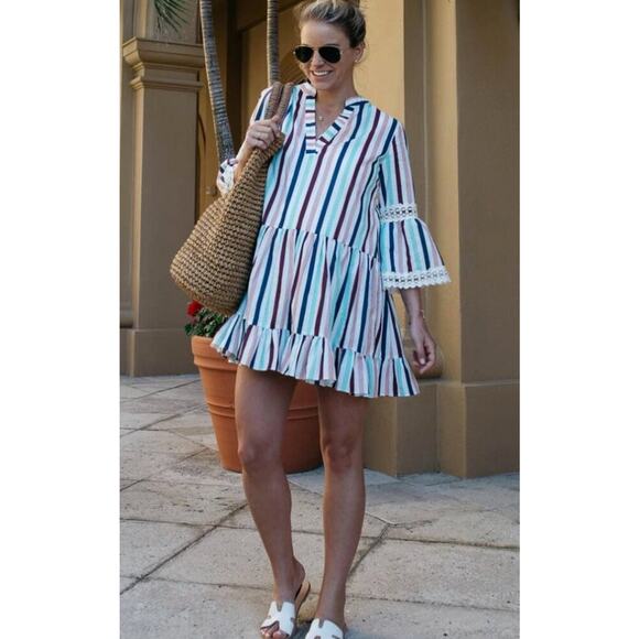 Shoshanna Striped Mini Dress - Multicolor - Picture 1 of 3